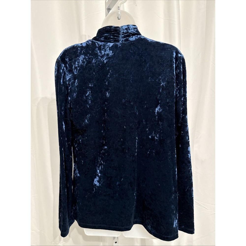David Dart Blue Crushed Velvet Open Front Cardigan Jacket Blazer M Gently Loved - Picture 4 of 8
